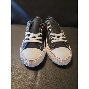 NWB PF Flyers Unisex Lo Top Sneaker Shoes MC2002BL Black/White Size 6 No Box